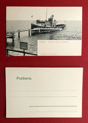Postcard Gdansk Sopot around 1900 Steamer Vineta (82321