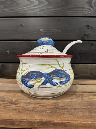 Certified International Crab Soup Tureen Sea Catch Kate McRostie - new in box