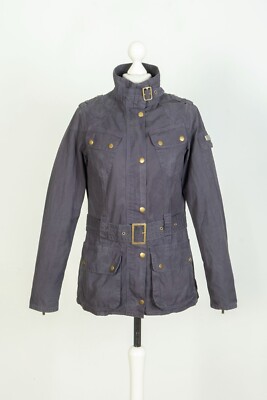 Barbour Brompton Blue Cotton Ladies Coat Jacket Size UK 10 US 6