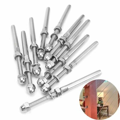 Swage T316 Stainless Steel Threaded Stud Tensioner End Fitting 1/8 Cable Railing