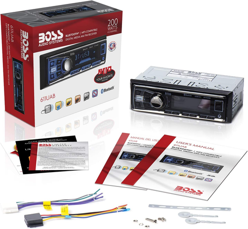 BOSS Audio 611UAB Car Stereo - Bluetooth, USB, Aux, AM/FM, Single Din - Picture 5 of 6