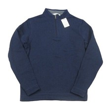 Peter Millar Men's Navy Crown Fleece 1/4 Zip Sweater