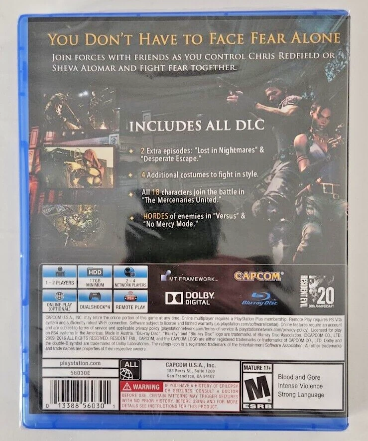 Resident Evil 5 + 6 Playstation Hits PS4 Brand New Bundle (Action/Adventure) - Image 3 of 4