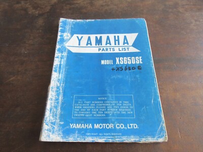 Yamaha XS650SE XS650E  197- OEM parts list catalog Teilekatalog Ersatzteilliste