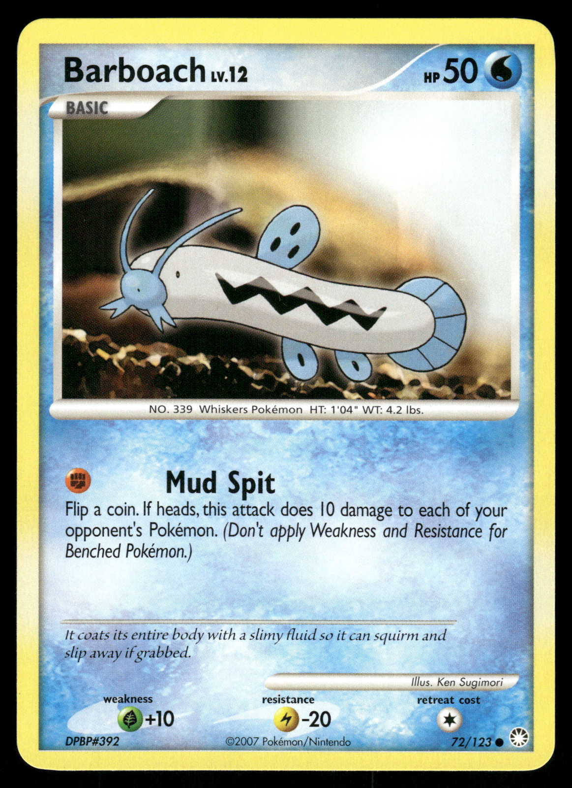 Barboach LP 72/123 Mysterious Treasures Pokemon Card