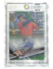 2017 Topps Clearly Authentic Green Autograph #CAAU-ALB Alex Bregman No 74 of 99