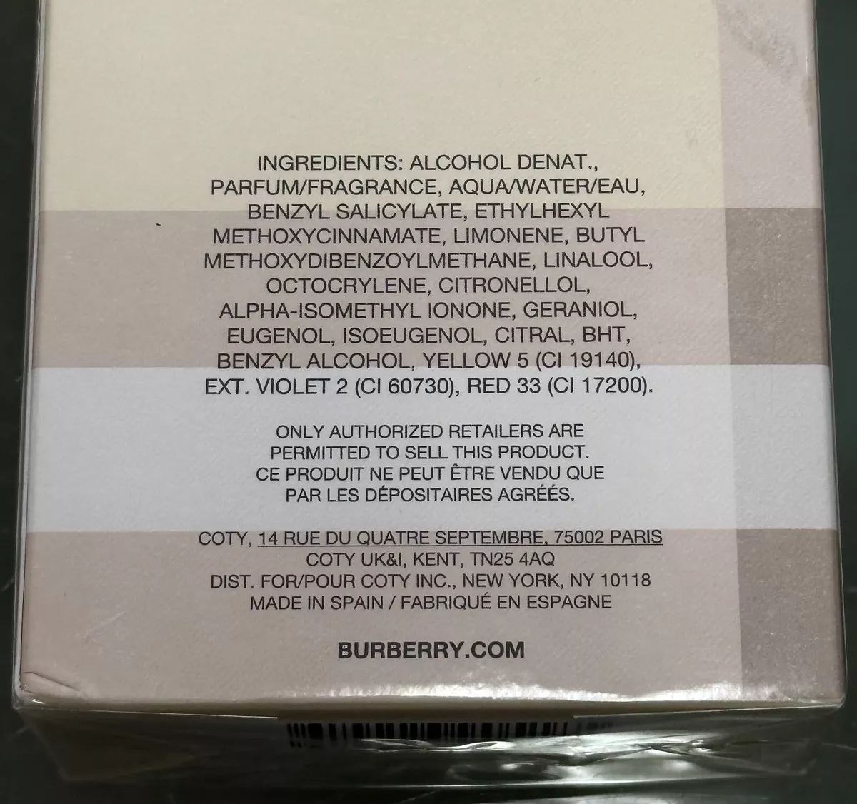 Burberry top london font