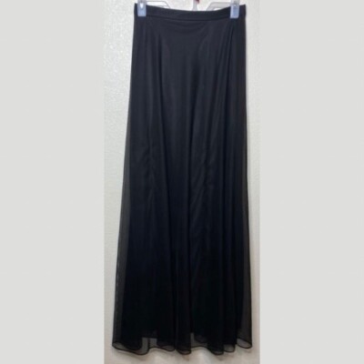 Black Sheer Lined Floor Length Victorian Formal Skirt EUC Size 6 JS Collections