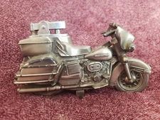 Vintage HARLEY DAVIDSON MOTORCYCLE FIGURAL METAL TABLE LIGHTER PEWTER FINISH