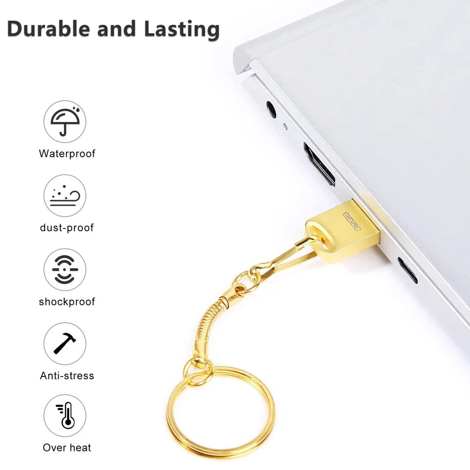 Clé USB 32Go Métal Drive USB 2.0 32Go Thumb Flash Drive Imperméable Mini Pen ... - Photo 3/4