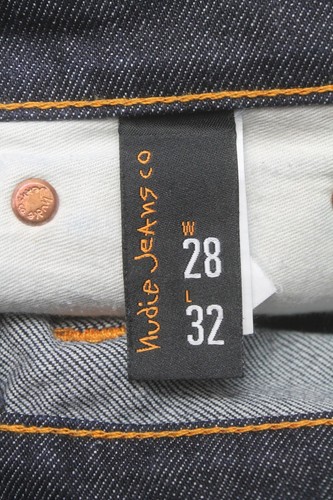 Nudie Grim Tim Org. Dry Navy Jeans Para Hombre W28/L32 Slim Fit Azul Oscuro - Imagen 9 de 11