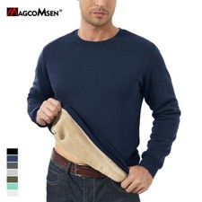 Men's Winter Warm Sherpa Lined Sweatshirt Long Sleeve Pullover Casual Sweatshirt
