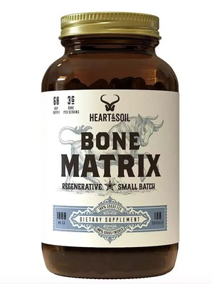 HEART & SOIL Grass-Fed Bone Matrix - 180 Capsules for Bone Support