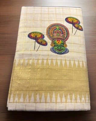 Kerala Sari Baumwolle | Traditioneller Kasav Saree im Kerala-Stil | Onam Special