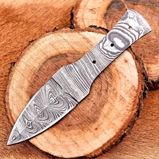 CUSTOM MADE HAND FORGED DAMASCUS STEEL BLADE BLANK THROWING BOOT KNIFE 2915