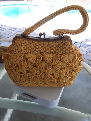 Patricia Nash Laureana Frame Satchel Scalloped Raffia, NWT