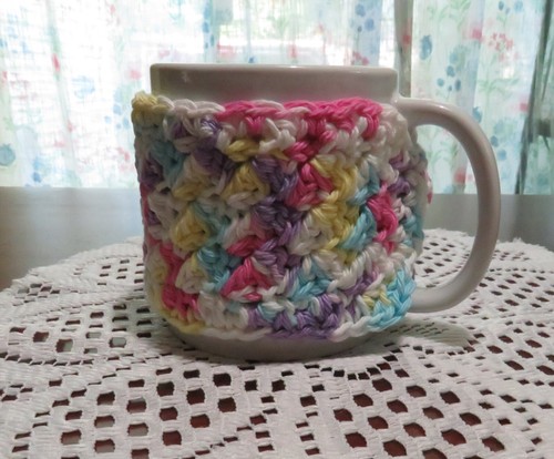Crocheted Cup Cozy Handmade Coffee Mug or Tea Warmer - Picture 6 of 6