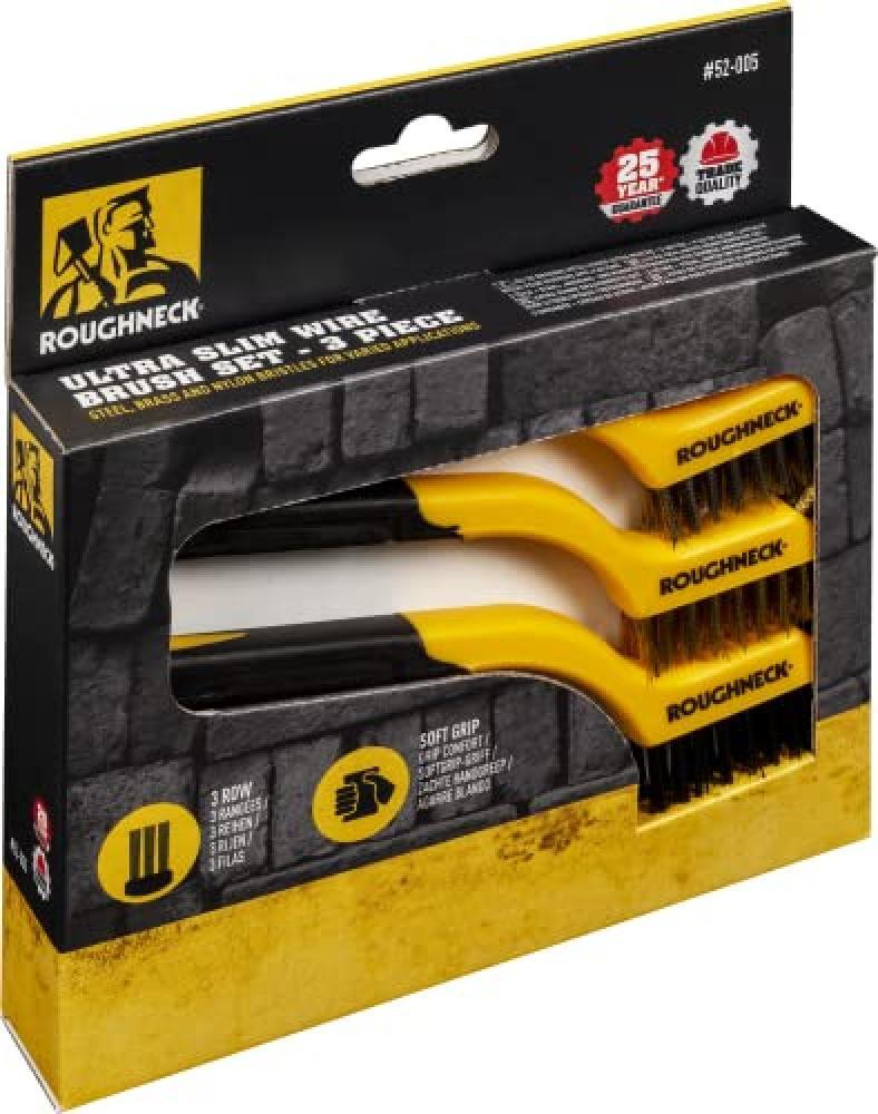 (TG. Set di 3) Roughneck 52005 - Mini spazzole in filo di ferro, set da 3 pezzi