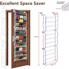 36 Pairs Over The Door Shoe Rack Wall Hanging Closet Organizer Storage Stand