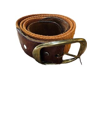 Vintage 70s Leather And Material Belt Hippie Bohemian Classy  display picture 3
