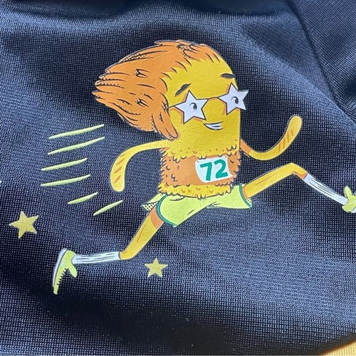Kids Nike set size XS age 4 yellow and black zip up jacket track #72 running man - Picture 2 of 10