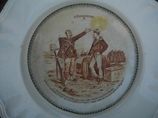 Assiette parlante Madagascar, faïence CHOISY LE ROI colonie française fin XIXème