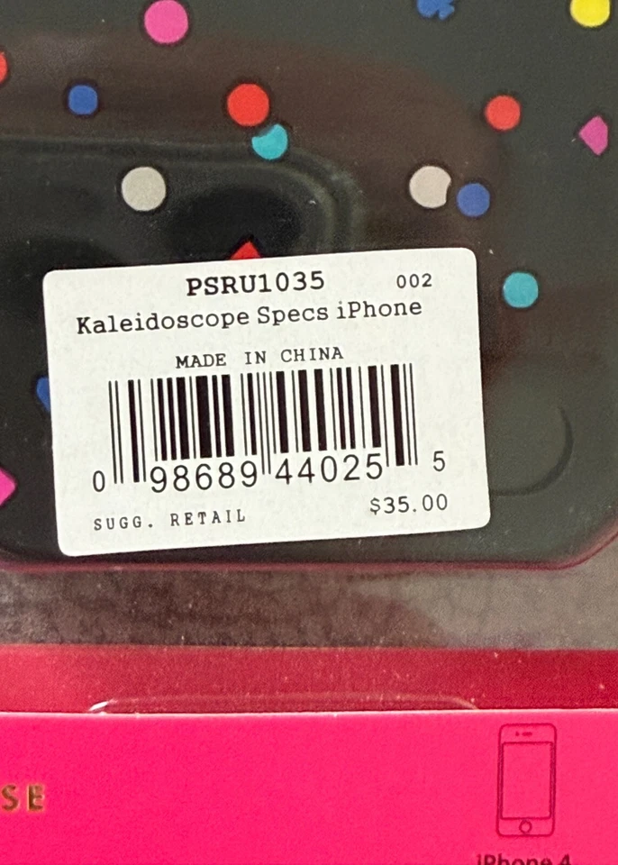 Kate Spade NUEVO iPhone 4/4S Funda Silicona Caleidoscopio Especificaciones Fiesta $35 Bolso De Colección Foto 3 de 4