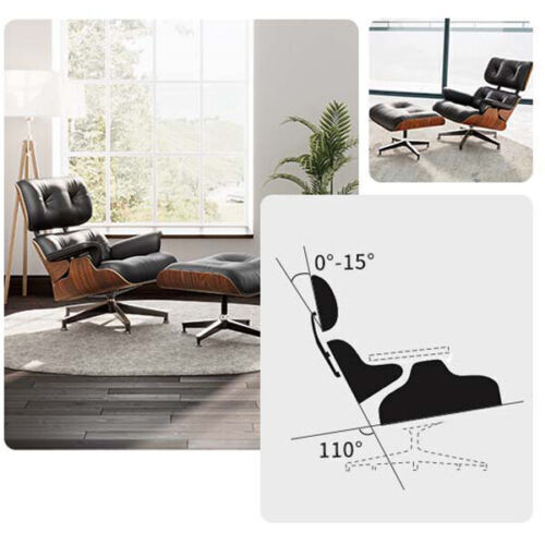Vintage Eam Lounge Chair und Ottoman Set Hoher Drehbarer Sessel Clubsessel DE