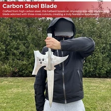 Functional Templar Knight Triple Edge Medieval Halberd Spearhead for Combat