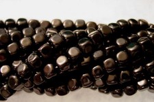 50 Black Czech Glass Cube Beads 5 x 7MM LIMITED