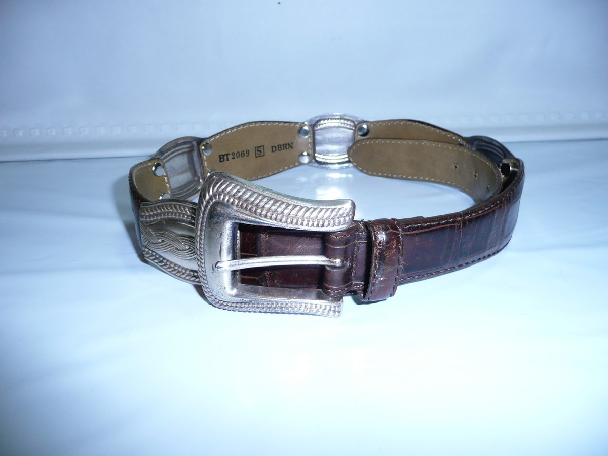 Fossil leather silver Concho belt Fossil Concho Belt - Etsy main image 4