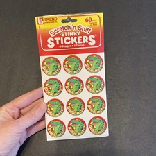 VTG 1989 Trend SCRATCH & SNIFF Stinky Stickers 5 Sheet Pack Sealed 80s RARE 60ct