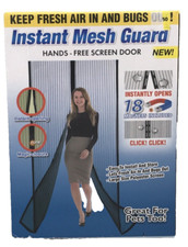 INSTANT MESH GUARD Magnetic Screen Door Hands Free 39x83 Keep Bugs Out NEW