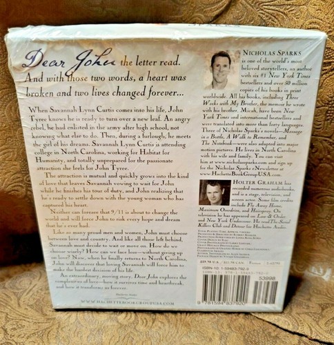 Nicholas Sparks DEAR JOHN 2006 8CD's Unabridged Read by Holter Graham NIP/SEALED - Imagen 2 de 4