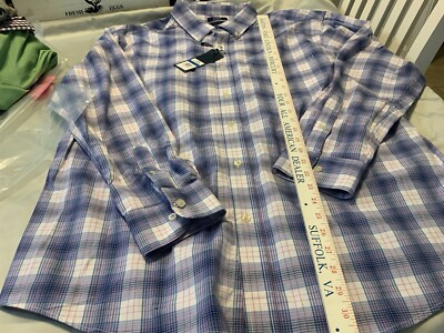 NWT Saddlebred Shirt Mens XL  Button Down Long Sleeve Comfort Flex E-4