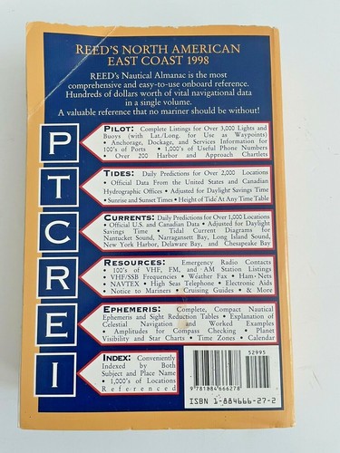 Reeds Nautical Almanac North American East Coast 1998 Paperback - Picture 2 of 6