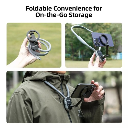 Magnetic Neck Mount for Phones Neck Cell Phone Holder POV Vlog Selfie Mount Hand - Picture 15 of 19