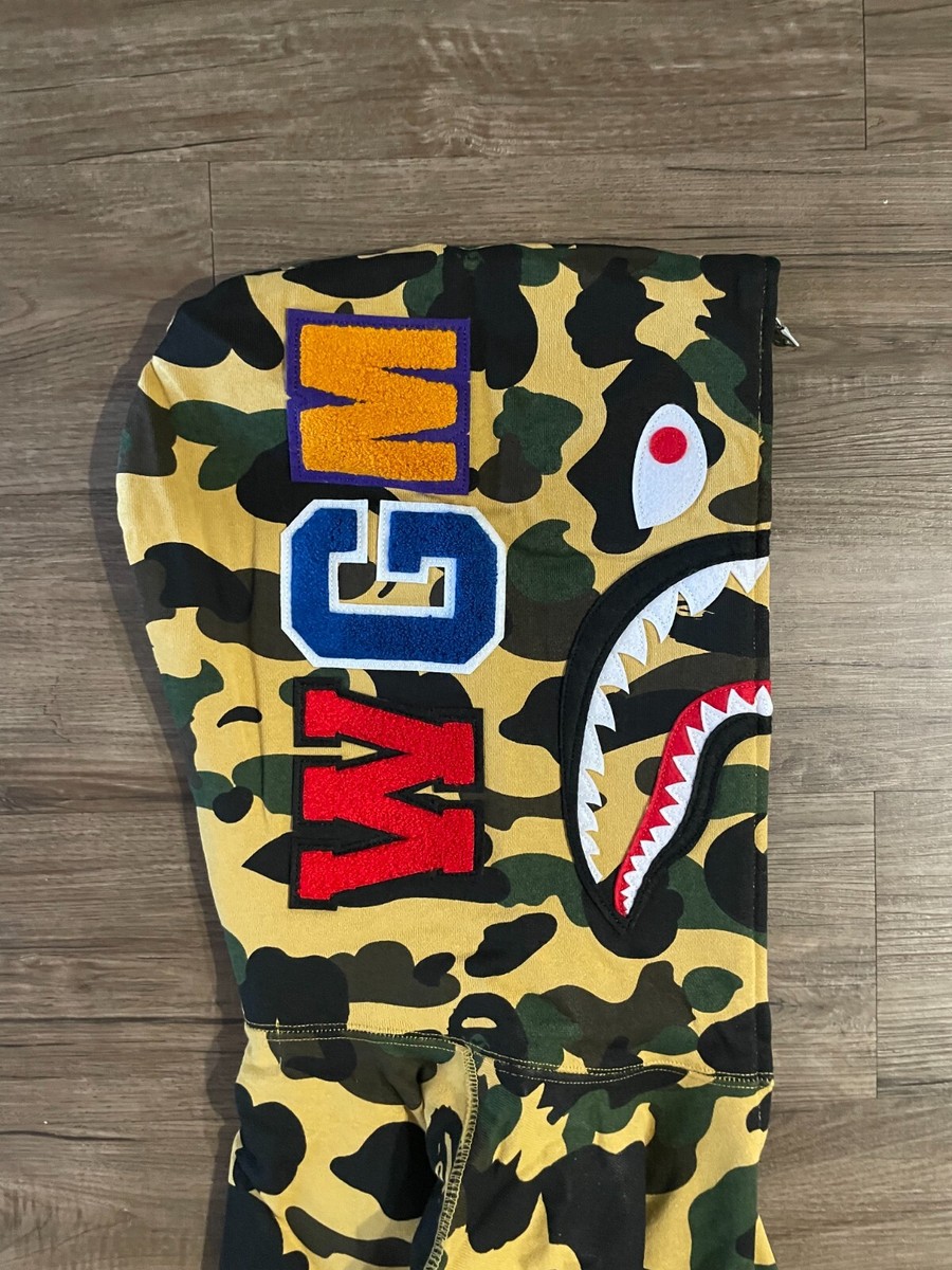 NEW BAPE 1st Camo Shark Full Zip Hoodie Yellow Size S-XXL