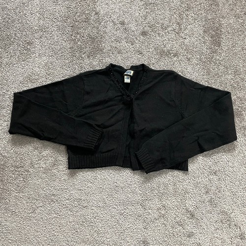 The Children's Place Cardigan Sweater Youth Girls Large Black Bow Knitted Beaded