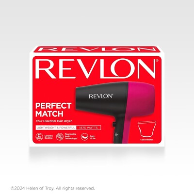Revlon Perfect Match 1875W Essential Hair Dryer, Pink