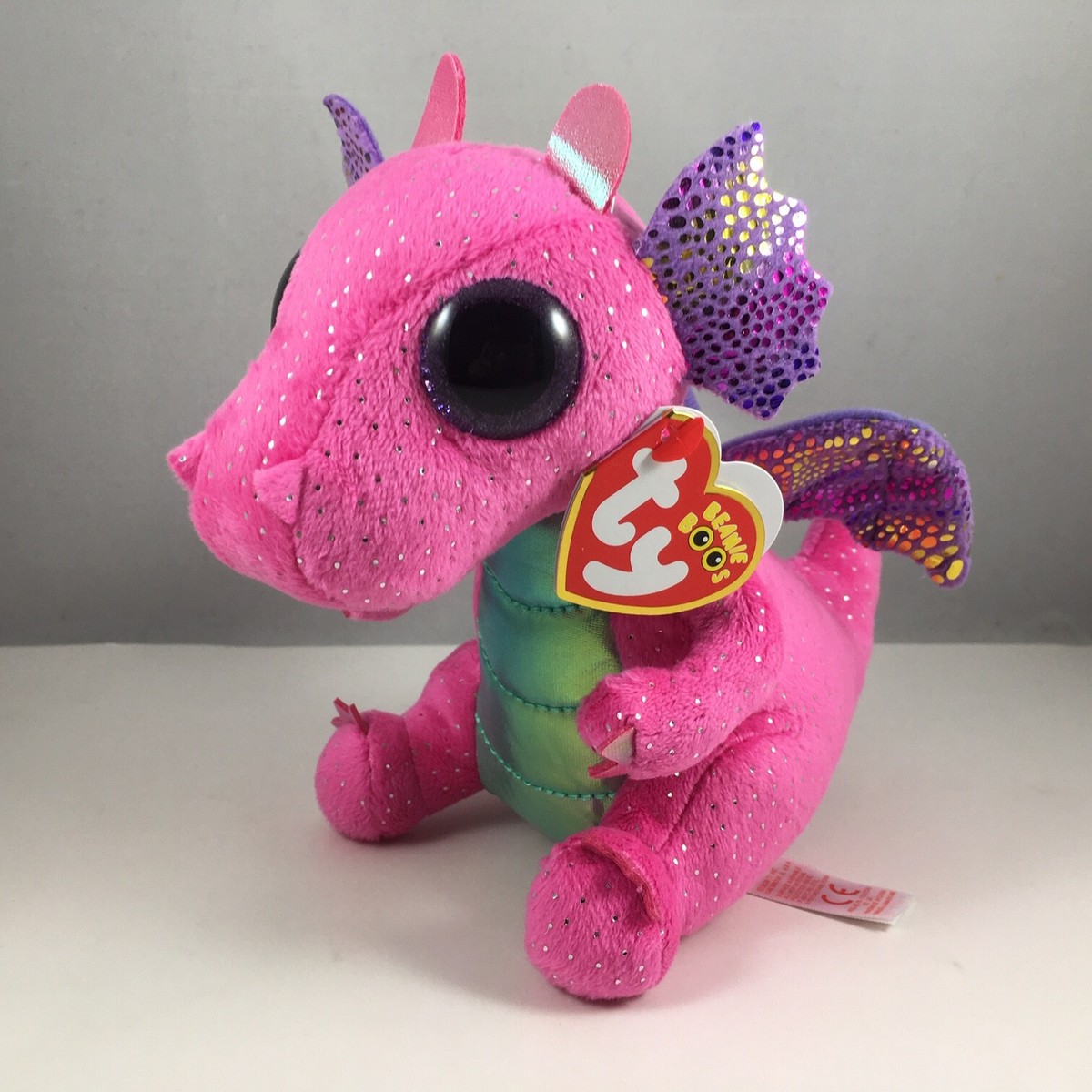 Ty Beanie Boos - SPITFIRE the Pink Dragon (6 Inch) Stuffed Animal