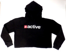 ACTIVE wear hoodie sweatshirt cropped Women's Black Size Small
