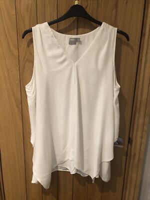 ladies ASOS white sleeveless blouse size 18 UK