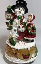 Christmas Snowman & Child Music Box Jingle Bells Song - Frosty Yuletide Joy