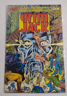 GRIM JACK #26 Comic Book, First Comics, TMNT NINJA TURTLES ISSUE NEW & BAGGED!