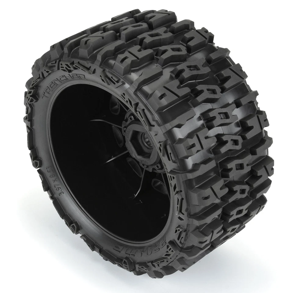 Pro-Line PRO1024010 1/6 Trencher F/R Tires Mounted w/ Raid 5.7" Black Wheels (4) - Image 4 of 4