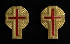 Knights Templar Past Commander Metal Collar Crosses with Rays (RKT-25G)