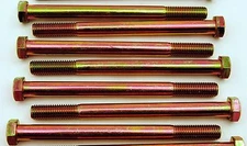 (8) Hex Head 5/8-11 x 8" Grade 8 Bolts Yellow Zinc Cap Screws