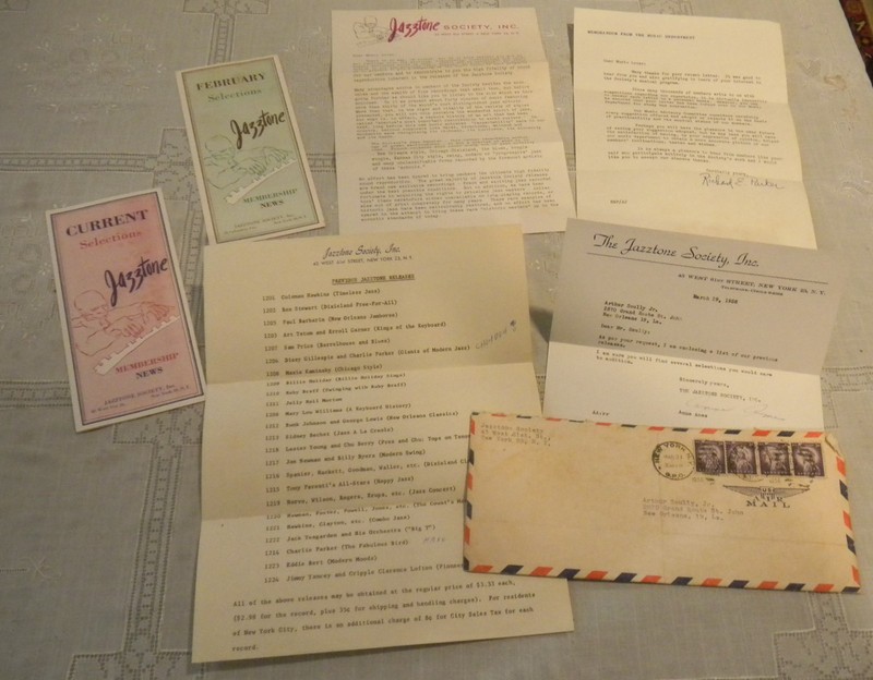 Jazztone Society (Mail Order Jazz LPs)  Documents In 1956 NYC Air Mail Envelope