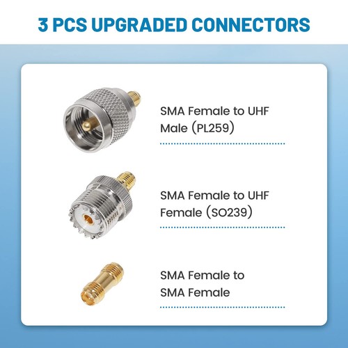SMA Male to UHF Female RG316 RF Coaxial Cable SO239 PL259 Extension Cable for... - Picture 4 of 7